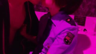 素人ハメ撮り　婦人警官に目隠ししてエロい事したい　フェラ　クンニ　中出し