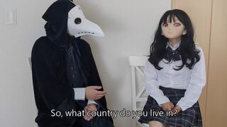 HENTAI Aibu。廃墟。セクシーな衣装。枕でオナニー。