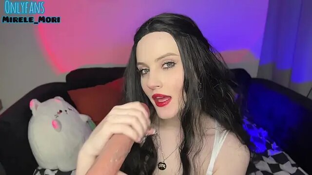 Crazy Japanese kawaii girl gives hand job to a deep dick