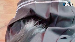 recorded a video in class ???? masturbates with panties in first person